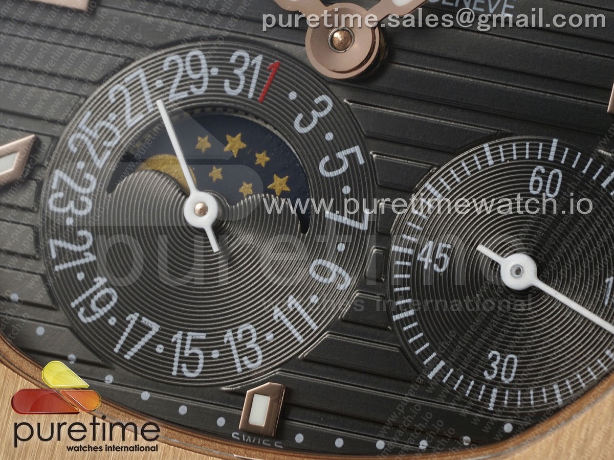 Nautilus 5712 RG YSF 1:1 Best Edition Gray Dial on Brown Leather Strap A240 - Image 6