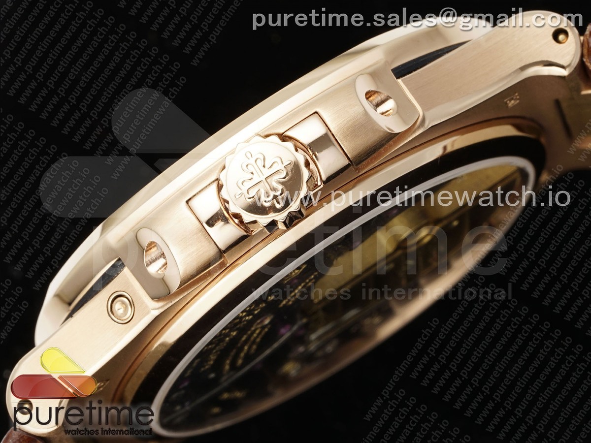 Nautilus 5712 RG YSF 1:1 Best Edition Gray Dial on Brown Leather Strap A240 - Image 16