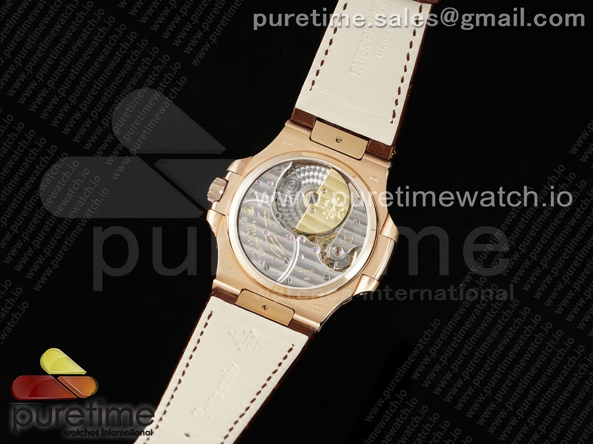 Nautilus 5712 RG YSF 1:1 Best Edition Gray Dial on Brown Leather Strap A240 - Image 12