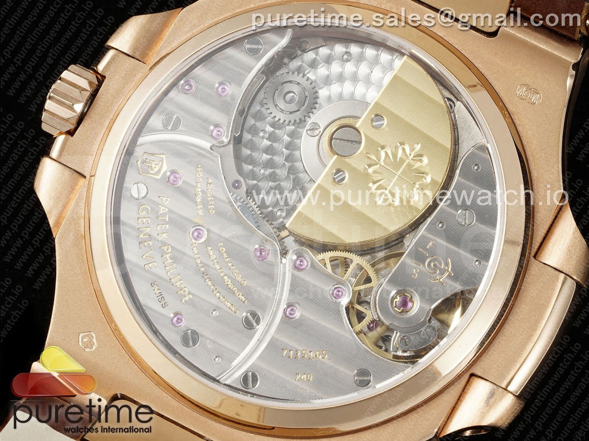 Nautilus 5712 RG YSF 1:1 Best Edition Gray Dial on Brown Leather Strap A240 - Image 10