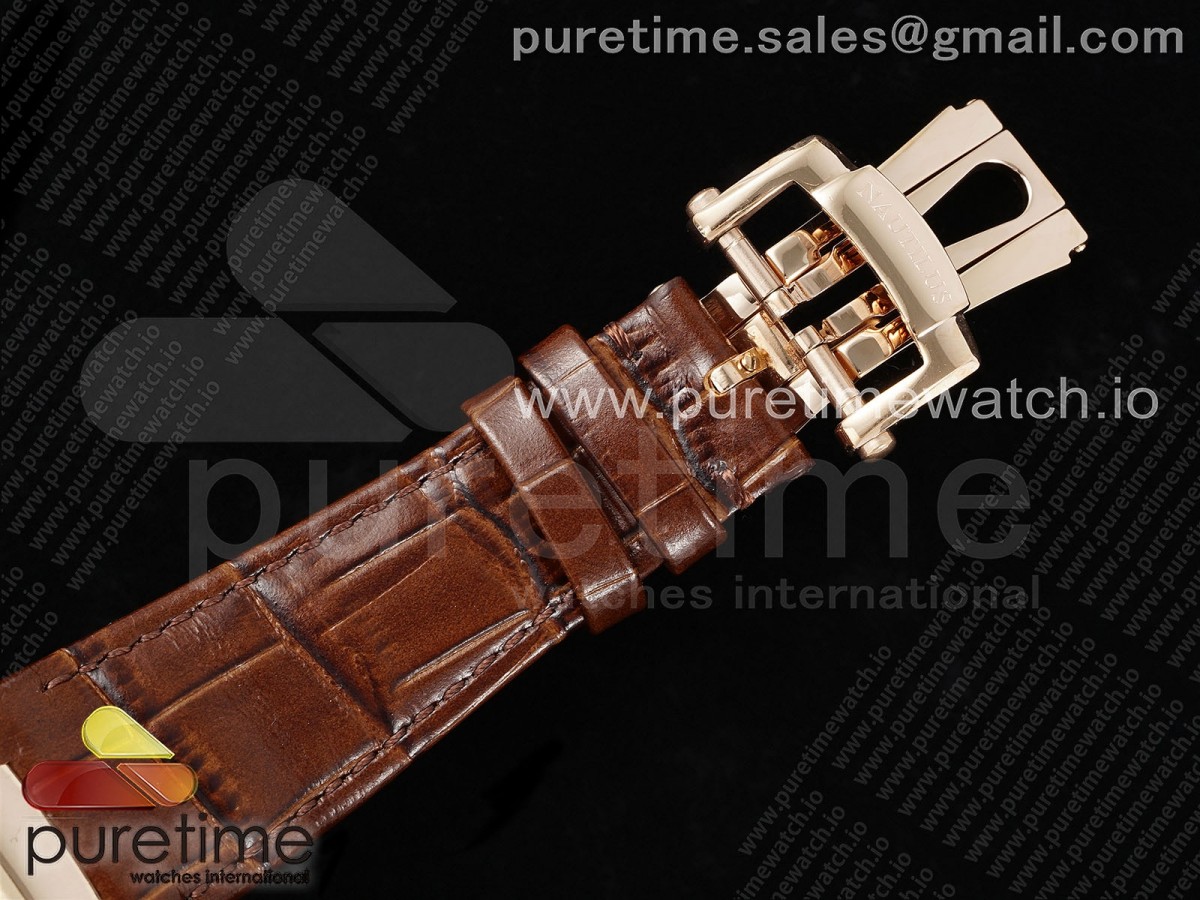 Nautilus 5712 RG YSF 1:1 Best Edition Gray Dial on Brown Leather Strap A240 - Image 26