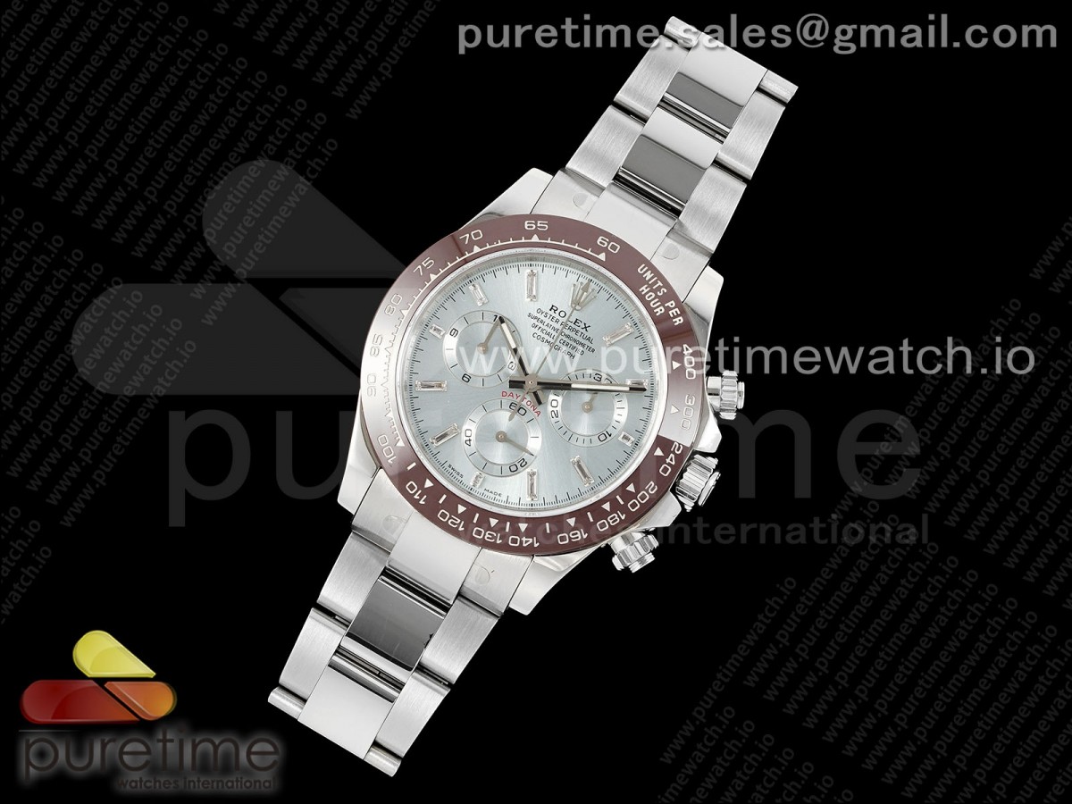 Daytona 116506 Brown Ceramic KING 1:1 Best Edition Ice Blue Crystal Dial on SS Bracelet SH4130 - Image 22