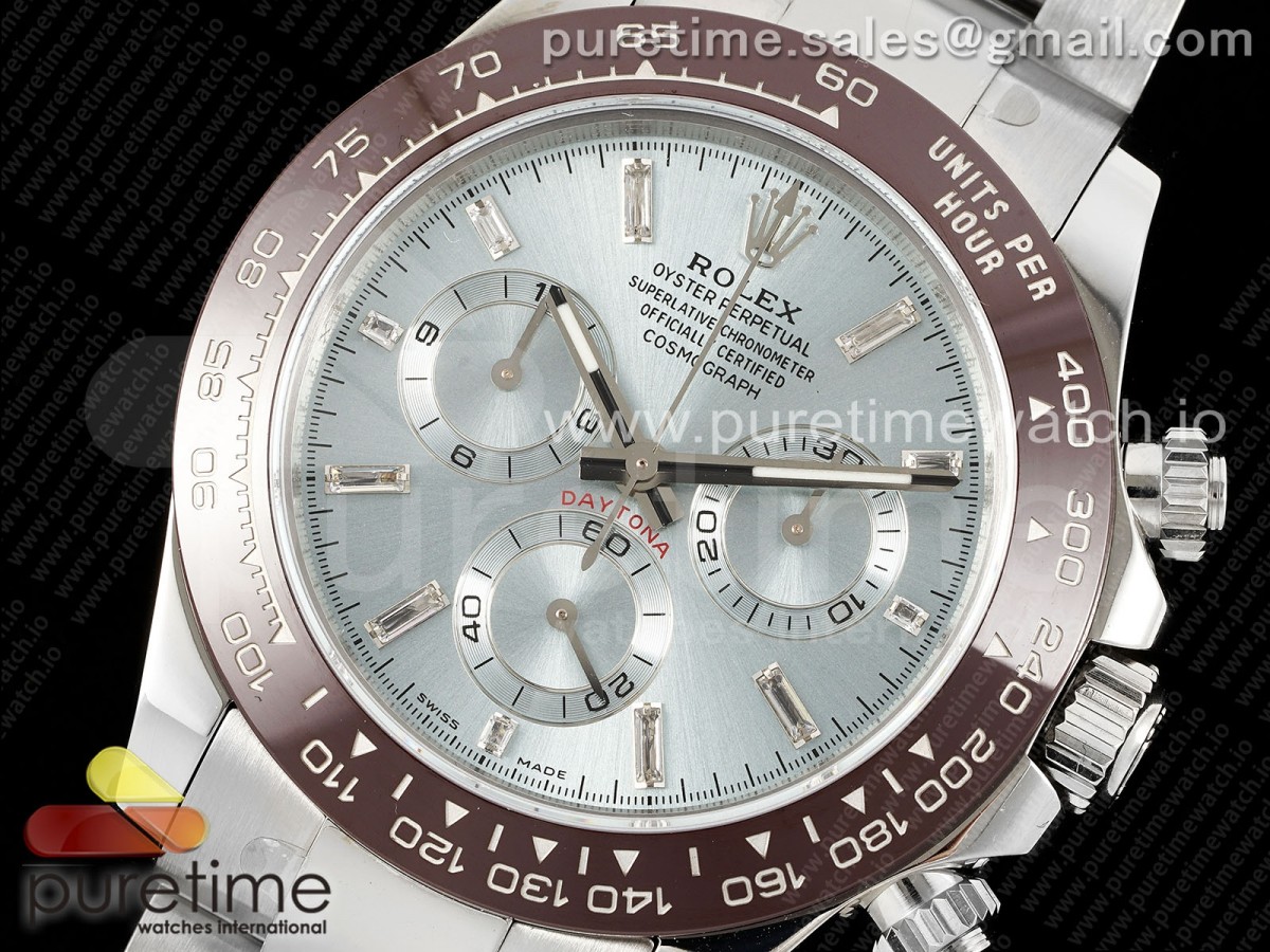 Daytona 116506 Brown Ceramic KING 1:1 Best Edition Ice Blue Crystal Dial on SS Bracelet SH4130