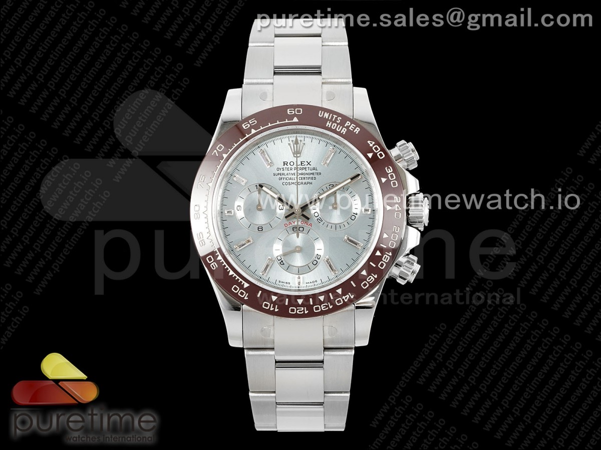 Daytona 116506 Brown Ceramic KING 1:1 Best Edition Ice Blue Crystal Dial on SS Bracelet SH4130 - Image 4
