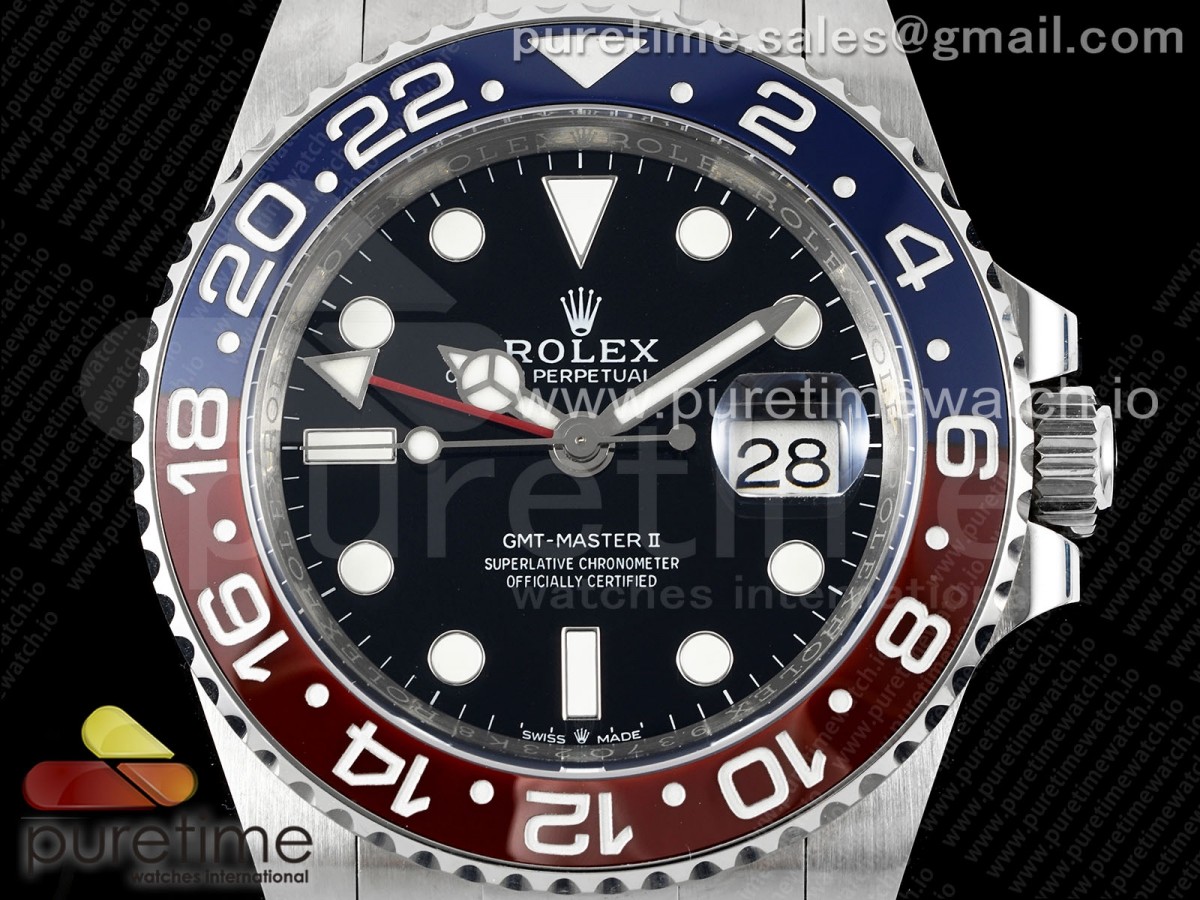 GMT Master II 126710 BLRO 904L SS Noob Best Edition Black Dial on Oyster Bracelet A3285 - Image 2