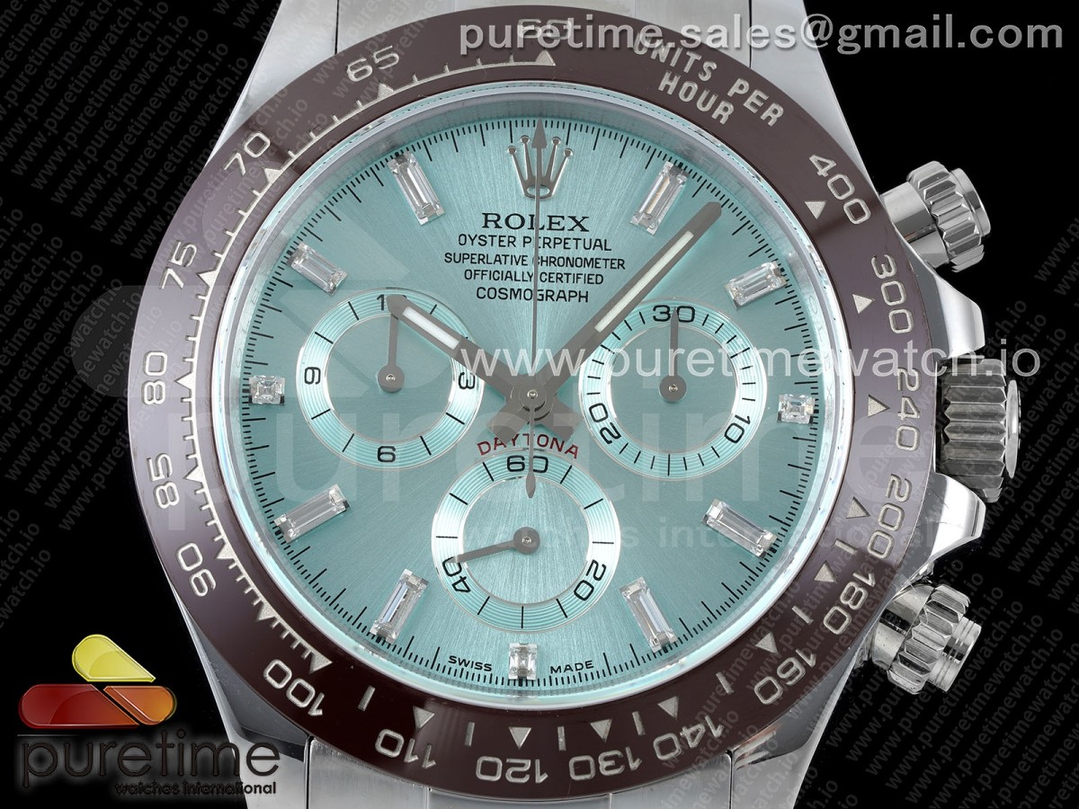 Daytona 116506 QF 1:1 Best Edition Ice Blue Dial Crystal Markers on SS Bracelet SH4130 V3 (Gain Weight) - Image 14