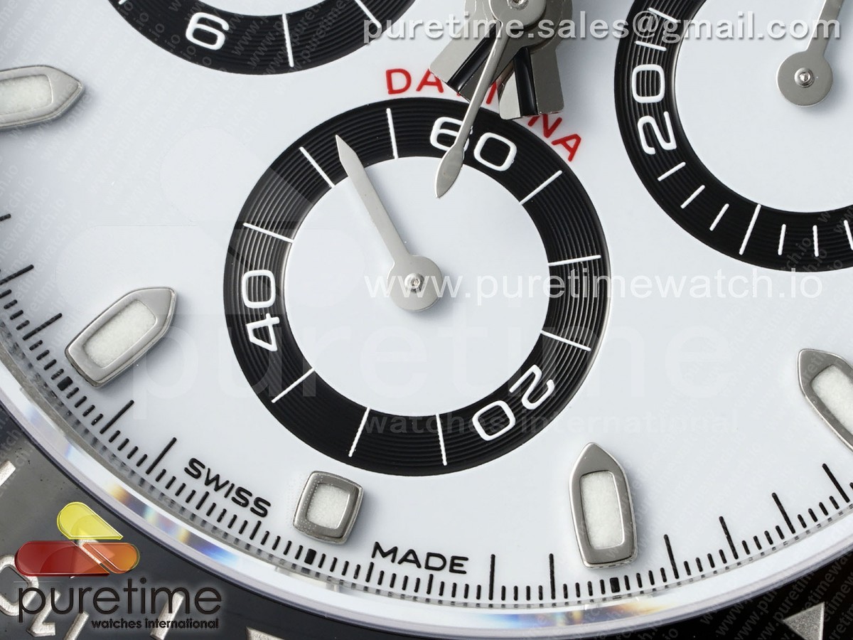 Daytona 116500 Clean Factory 1:1 Best Edition 904L SS Case and Bracelet White Dial SH4130 - Image 6