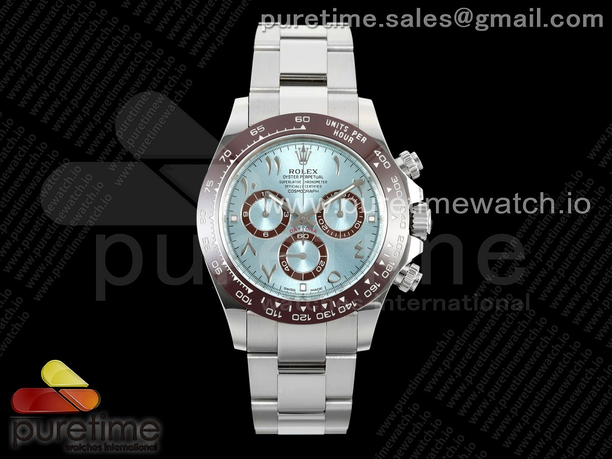 Daytona 116506 Clean 1:1 Best Edition Ice Blue Dial Arabic Markers on SS Bracelet SA4130 V2 - Image 3