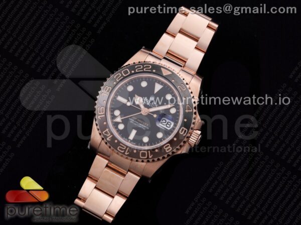 GMT-Master II Rootbeer 126715 CHNR Black/Brown Ceramic Clean Factory Best Edition Wrapped RG Gold Case and Bracelet A2836