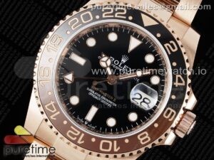 GMT Master II Rootbeer 126715 CHNR Black/Brown Ceramic VSF Best Edition Wrapped RG Gold Case and Bracelet VR3186 CHS
