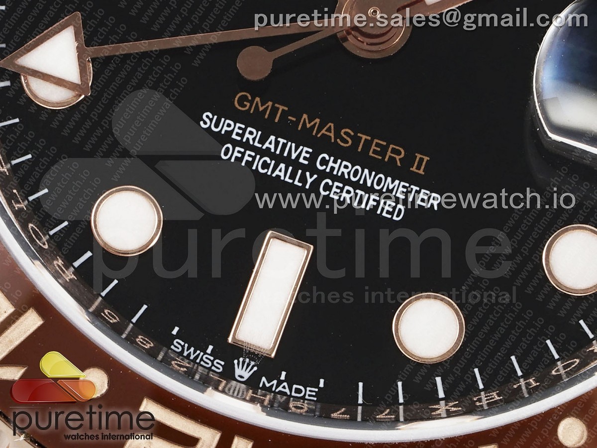 GMT Master II Rootbeer 126715 CHNR Black/Brown Ceramic VSF Best Edition Wrapped RG Gold Case and Bracelet VR3186 CHS - Image 6