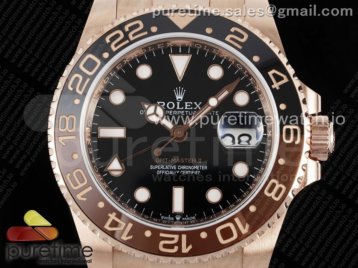 GMT Master II Rootbeer 126715 CHNR Black/Brown Ceramic VSF Best Edition Wrapped RG Gold Case and Bracelet VR3186 CHS - Image 3