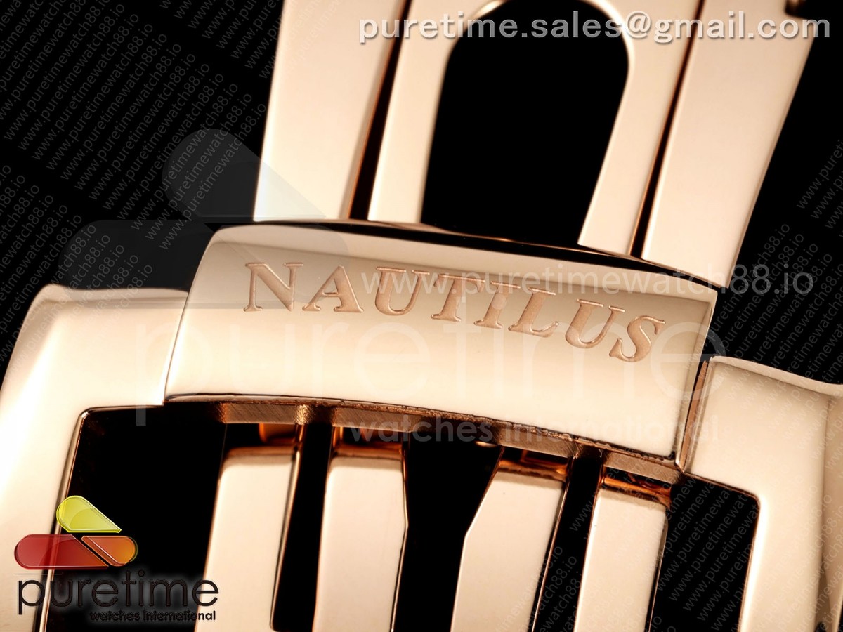 Nautilus 5711 RG DDF Weißes Zifferblatt auf braunem Lederarmband DD324 (gewichtet) – Bild 14
