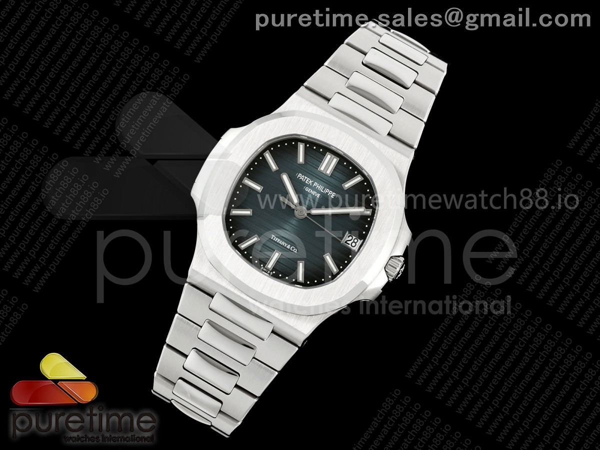 Nautilus 5711 VAF SWF Cadran bleu Tiffany Stemp sur Bracelet SS DD324 (Mod)