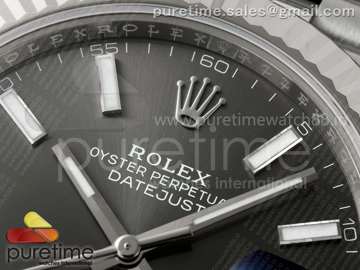 DateJust 41 126334 SEEK 904L Stahl Gray Stick Zifferblatt auf Jubiläum Armband VR3235 – Bild 3
