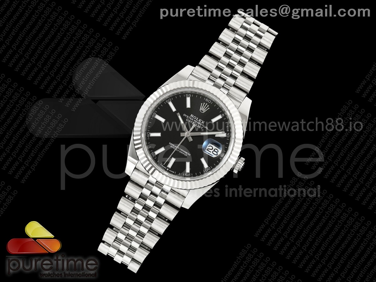 DateJust 41 126334 SEEK 1:1 Best Edition 904L Steel Black Stick Dial on Jubilee Bracelet VR3235