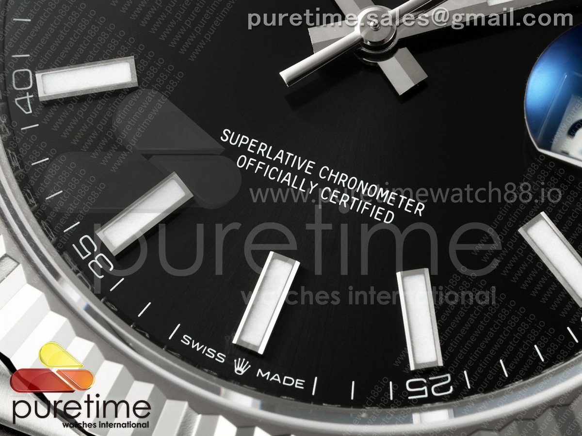 DateJust 41 126334 SEEK 1:1 Best Edition 904L Steel Black Stick Dial on Jubilee Bracelet VR3235 - Image 4