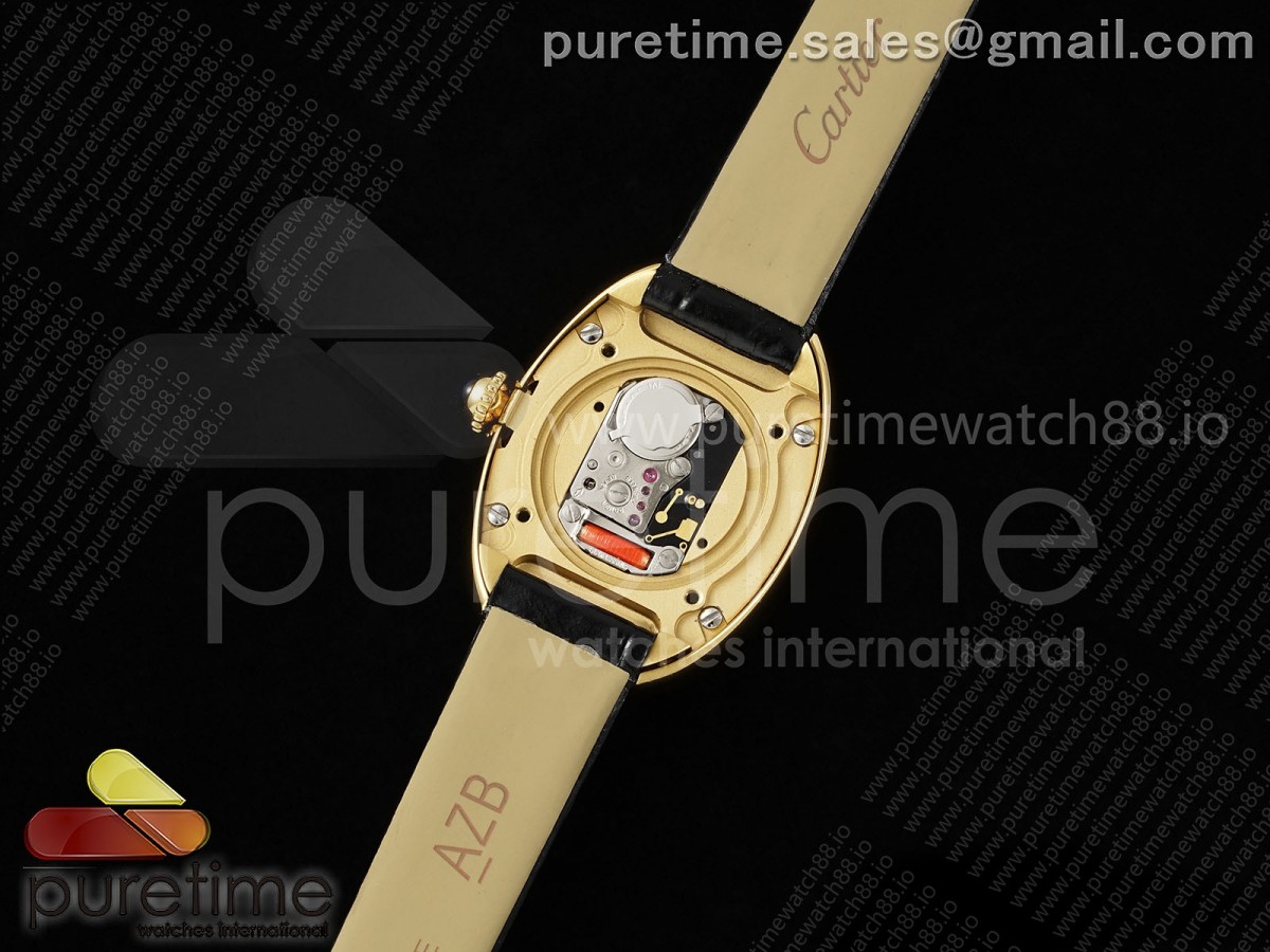 Baignoire Watch YG AF Cadran blanc sur la ceinture noire de croco RONDA Quartz – Image 12