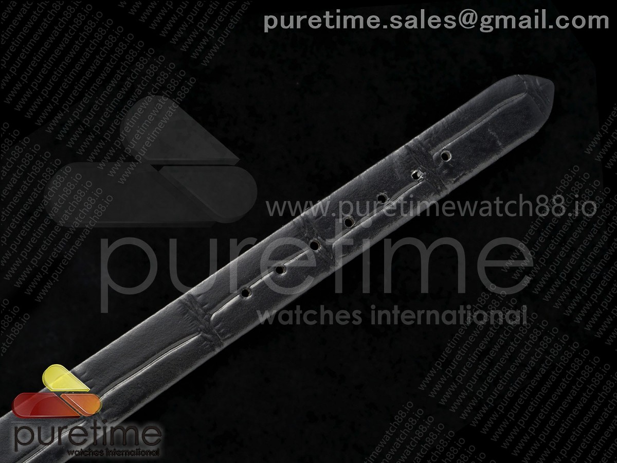 Baignoire Watch YG AF Cadran blanc sur la ceinture noire de croco RONDA Quartz – Image 18