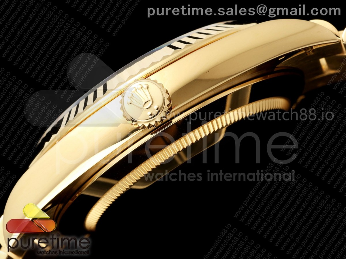 DayDate 36MM YG QF 1:1 Best Edition Black Stick Dial on President Bracelet A2836 V6 - Image 8