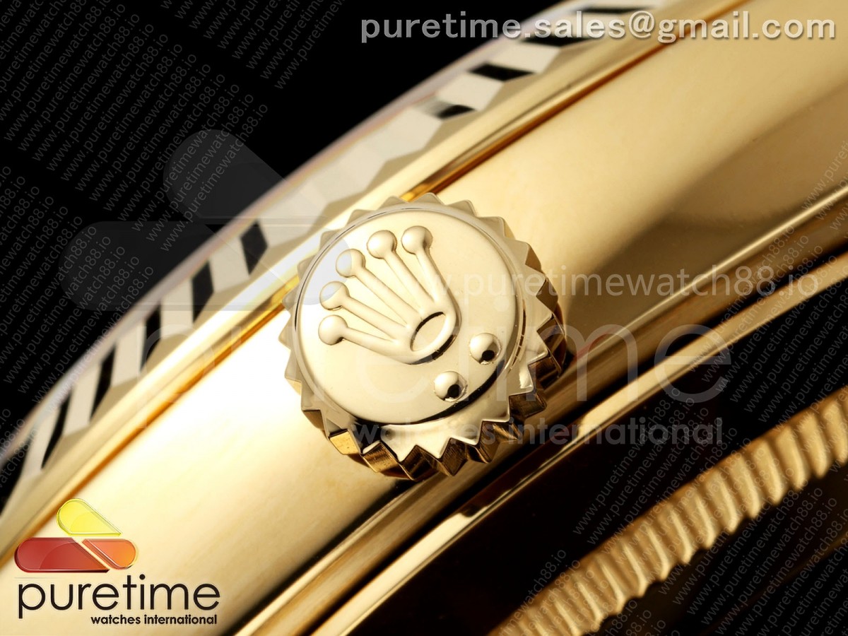 DayDate 36MM YG QF 1:1 Best Edition Black Stick Dial on President Bracelet A2836 V6 - Image 10