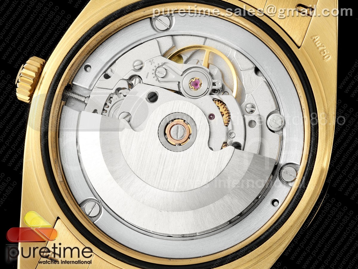 DayDate 36MM YG QF 1:1 Best Edition Black Stick Dial on President Bracelet A2836 V6 - Image 17