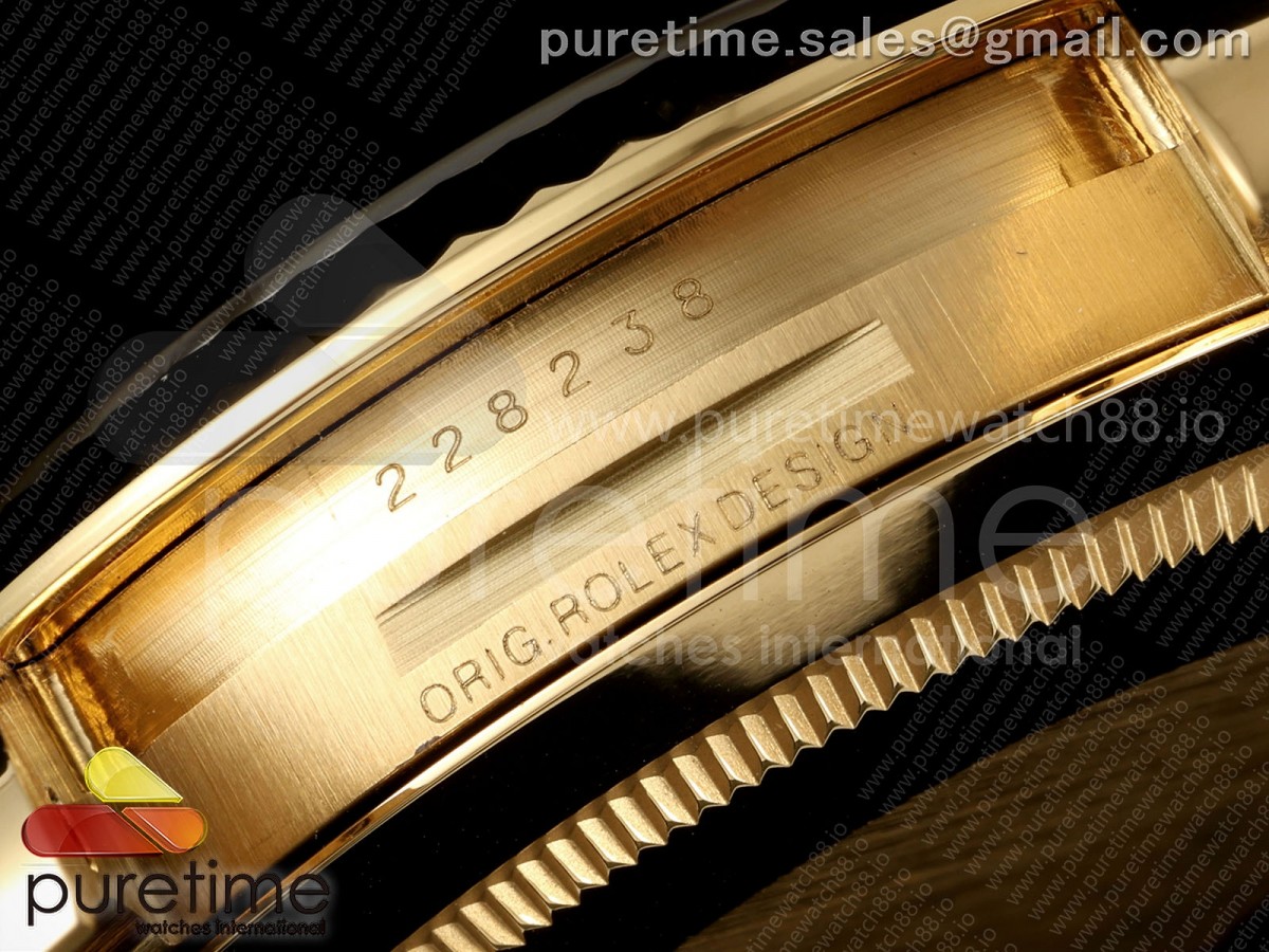 DayDate 36MM YG QF 1:1 Best Edition Black Stick Dial on President Bracelet A2836 V6 - Image 25