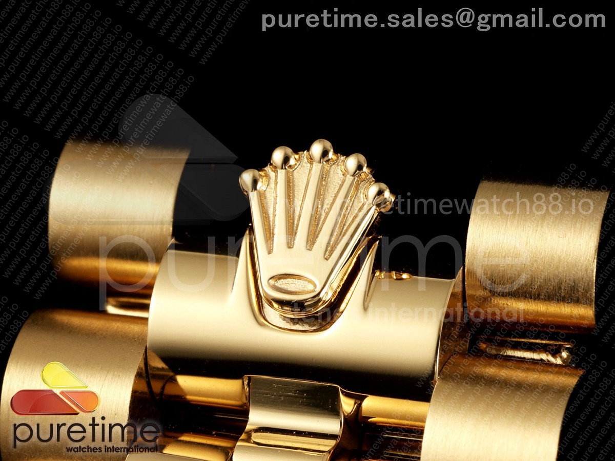 DayDate 36MM YG QF 1:1 Best Edition Black Stick Dial on President Bracelet A2836 V6 - Image 30