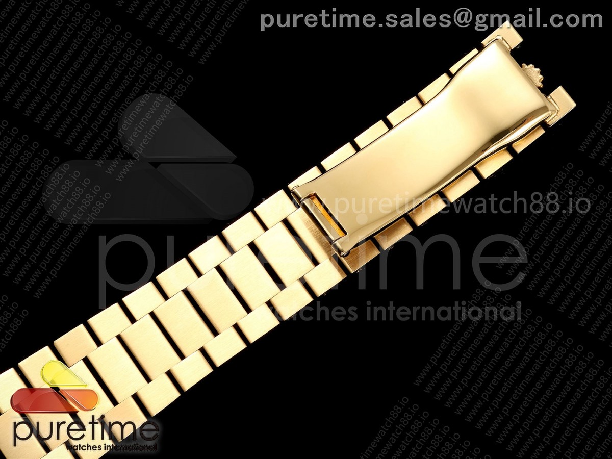 DayDate 36MM YG QF 1:1 Best Edition Black Stick Dial on President Bracelet A2836 V6 - Image 31