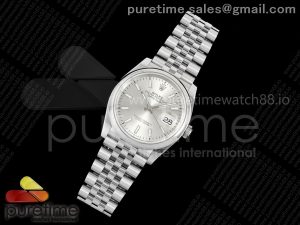 DateJust Ladies 28mm SS Polished Bezel VSF 1:1 Best Edition Silver Stick Roman Dial on Jubilee Bracelet VS3235 V2