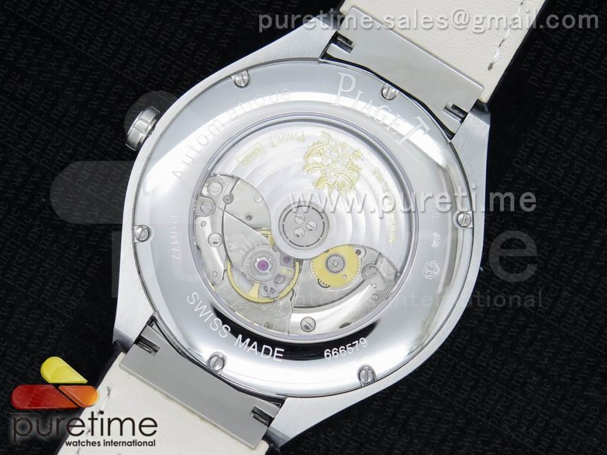 Piaget Polo SS Diamonds Dial/Bezel on Black Leather Strap MIYOTA9015