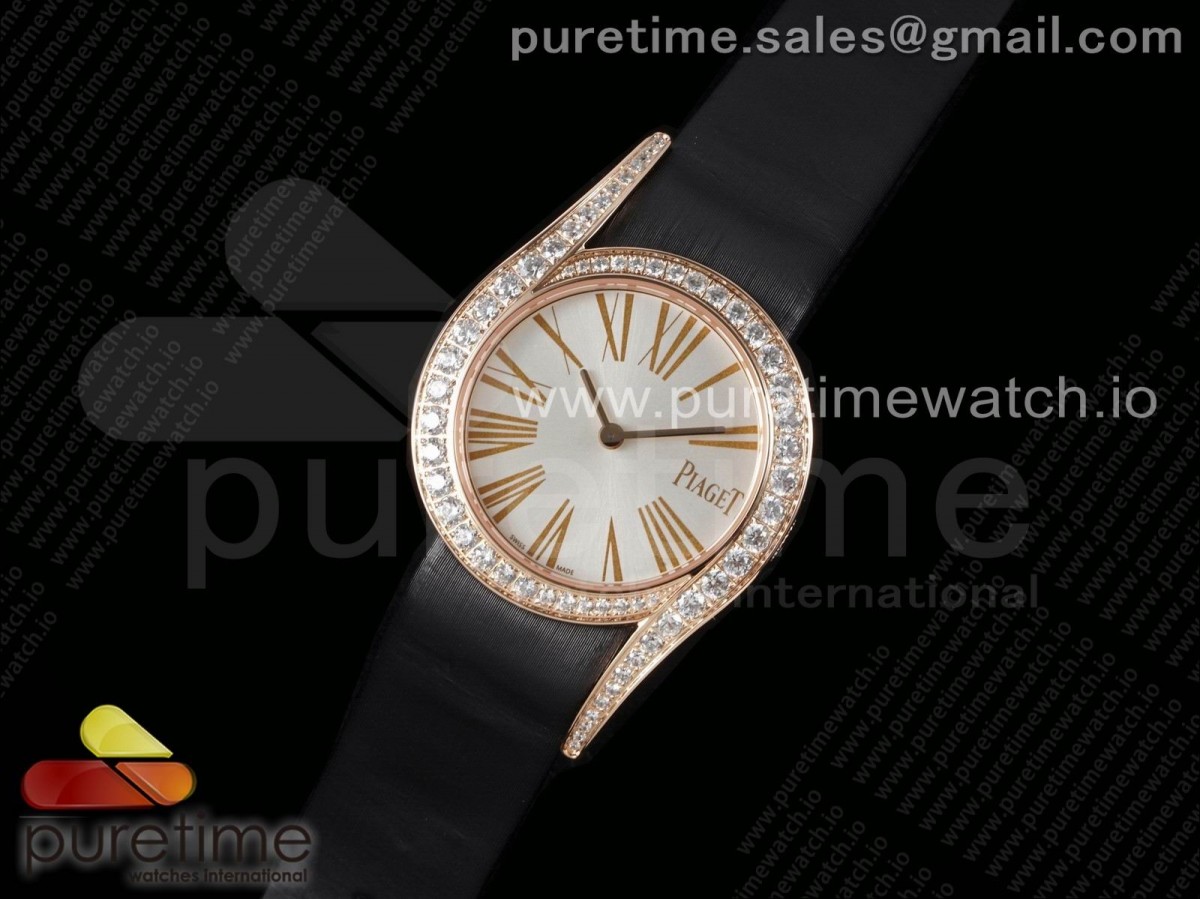 Limelight Gala G0A45361 32mm RG ZF Silver Dial on Black Fabric Strap Siwss Quartz