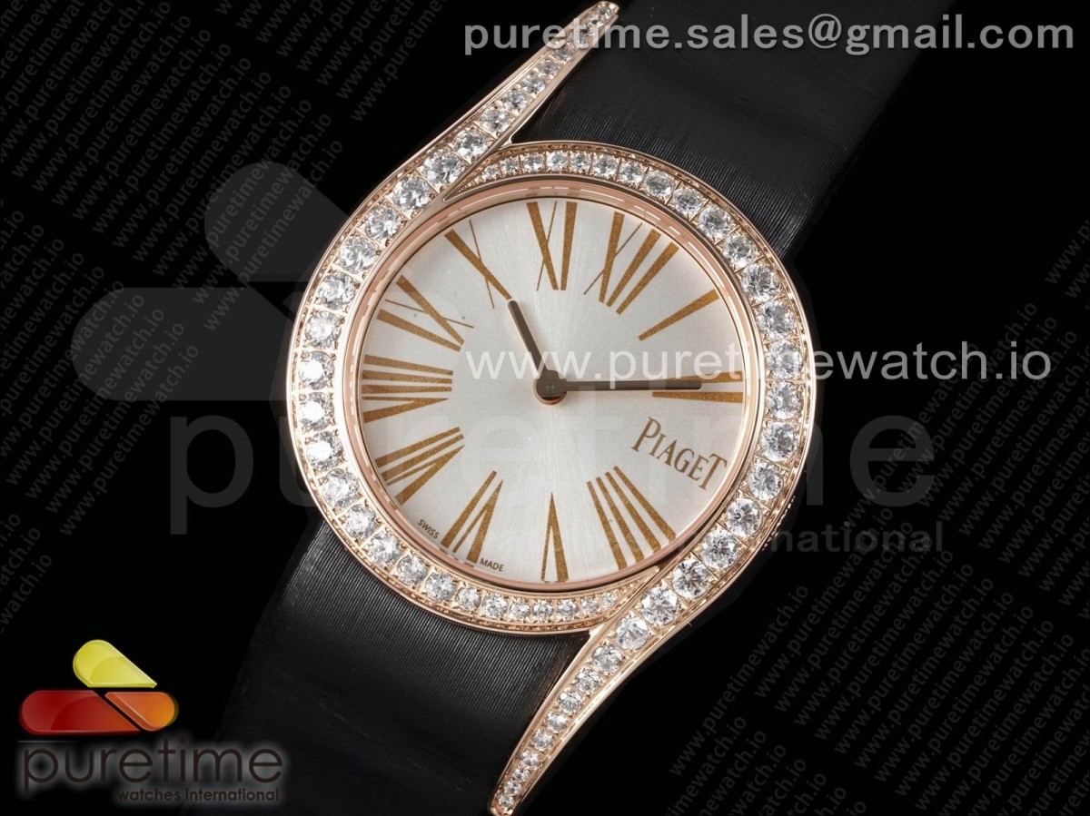 Limelight Gala G0A45361 32mm RG ZF Silver Dial on Black Fabric Strap Siwss Quartz