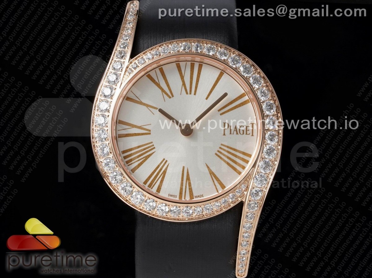 Limelight Gala G0A45361 32mm RG ZF Silver Dial on Black Fabric Strap Siwss Quartz