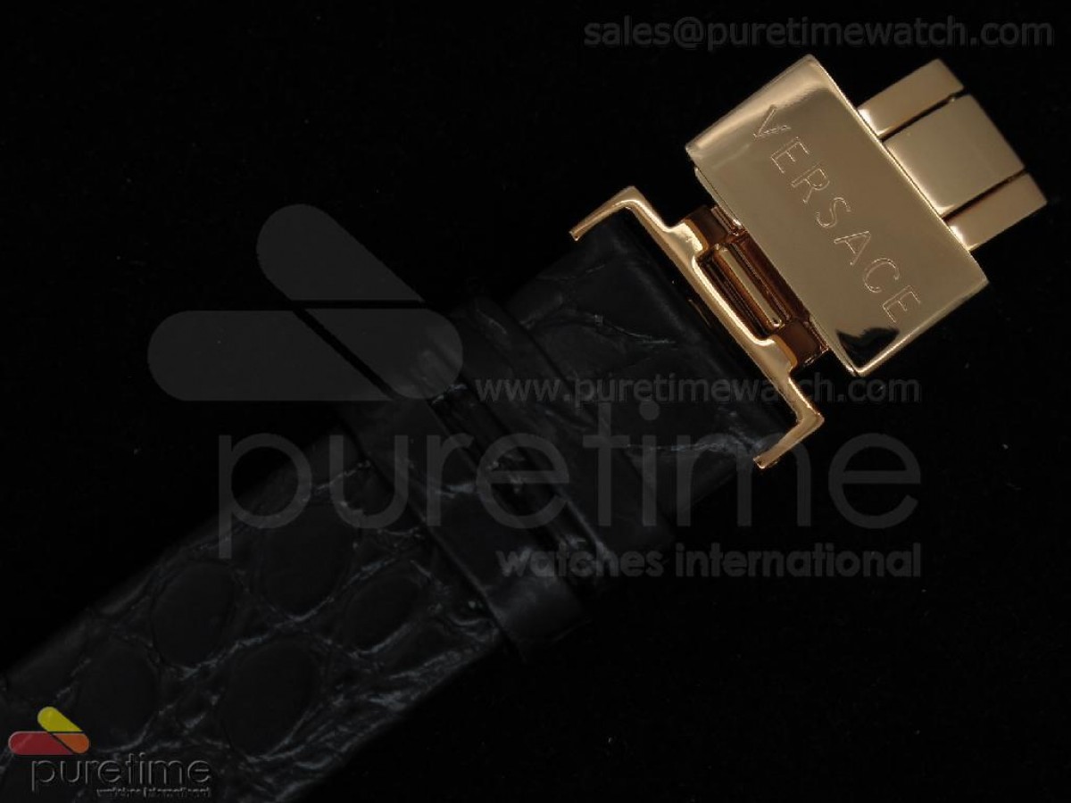 Perpetuelle RG MOP Dial on Black Leather Strap