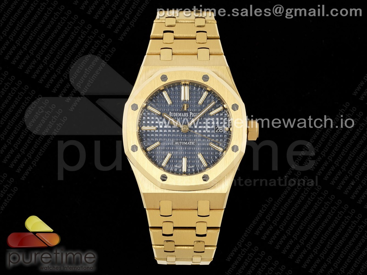 Royal Oak 37mm 15450 YG IPF Blue Dial on YG Bracelet SA3120