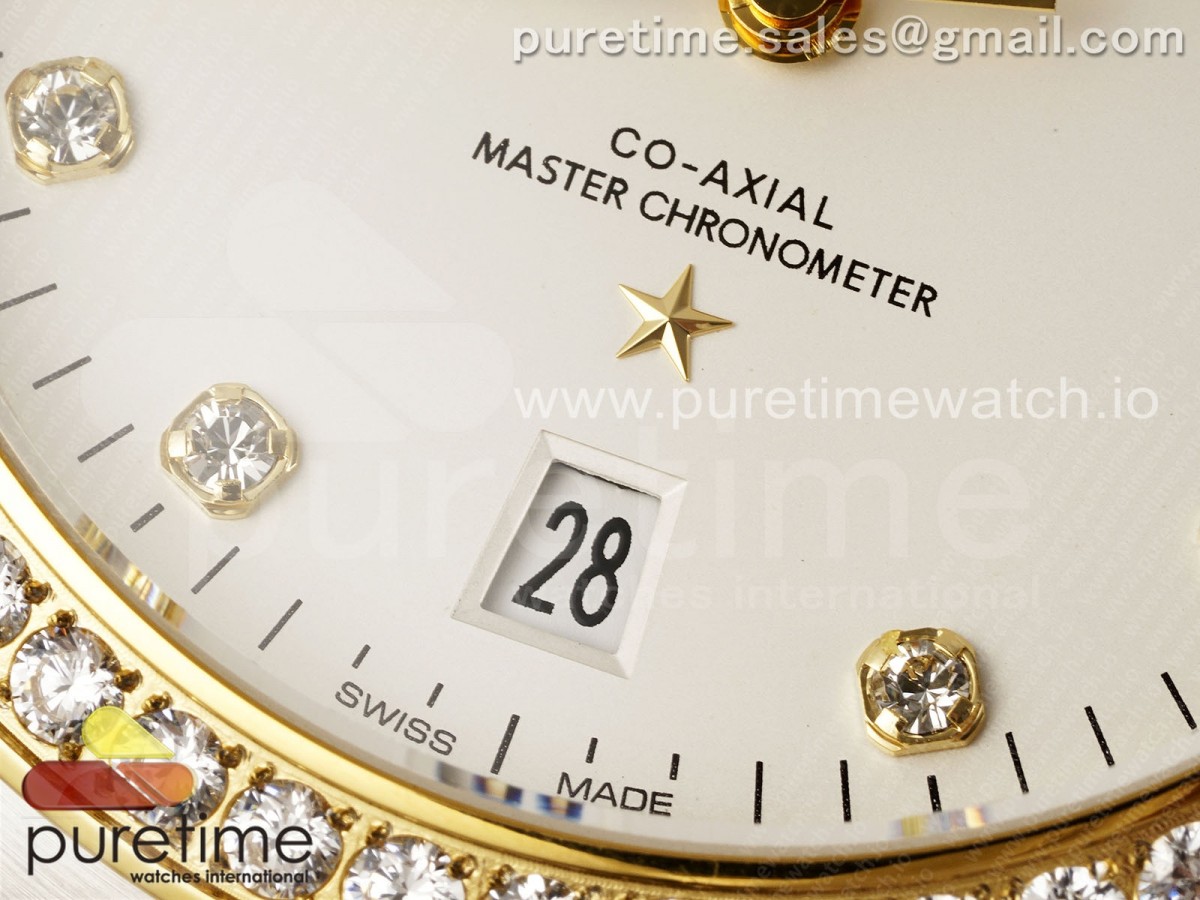 Constellation 39mm SS/YG Diamonds Bezel ASWF White Diamonds Dial on SS/YG Bracelet A8800
