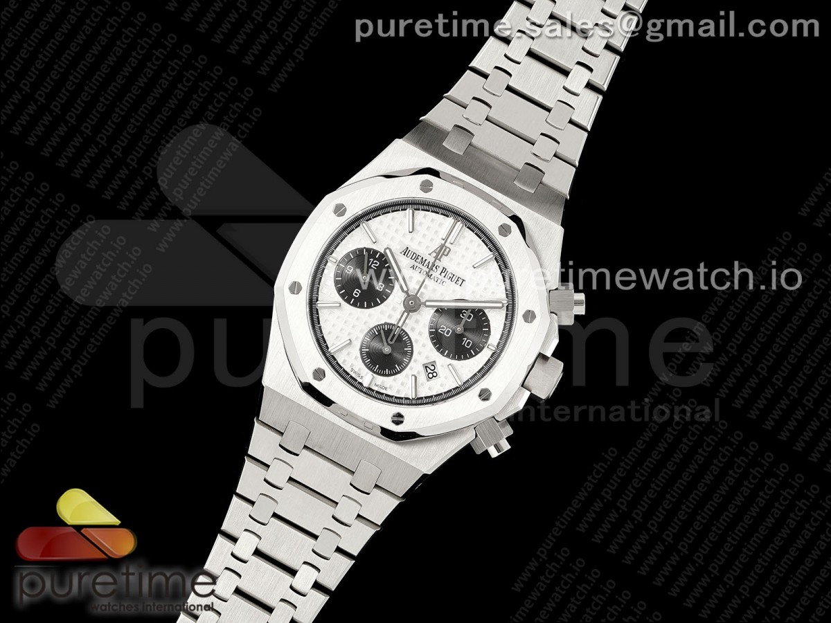 Royal Oak Chrono 26331 SS IPF White/Black Dial on SS Bracelet A7750