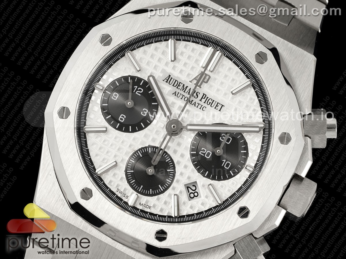 Royal Oak Chrono 26331 SS IPF White/Black Dial on SS Bracelet A7750