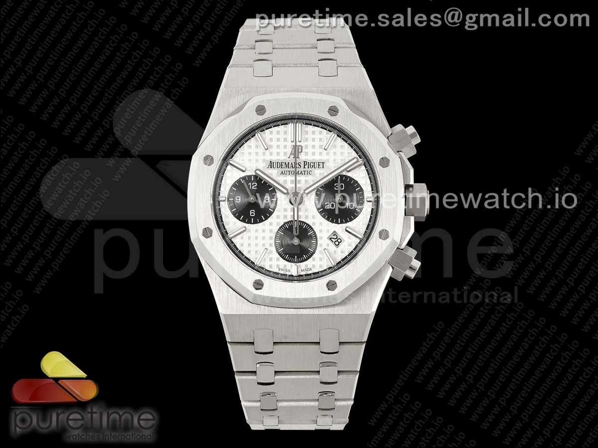 Royal Oak Chrono 26331 SS IPF White/Black Dial on SS Bracelet A7750