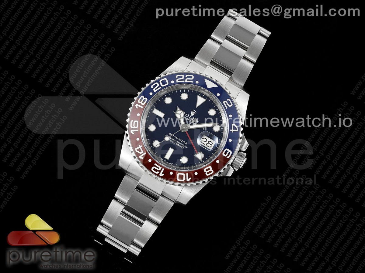 GMT Master II 126719 BLRO 904L SS Noob Blue Dial on Bracelet A3285