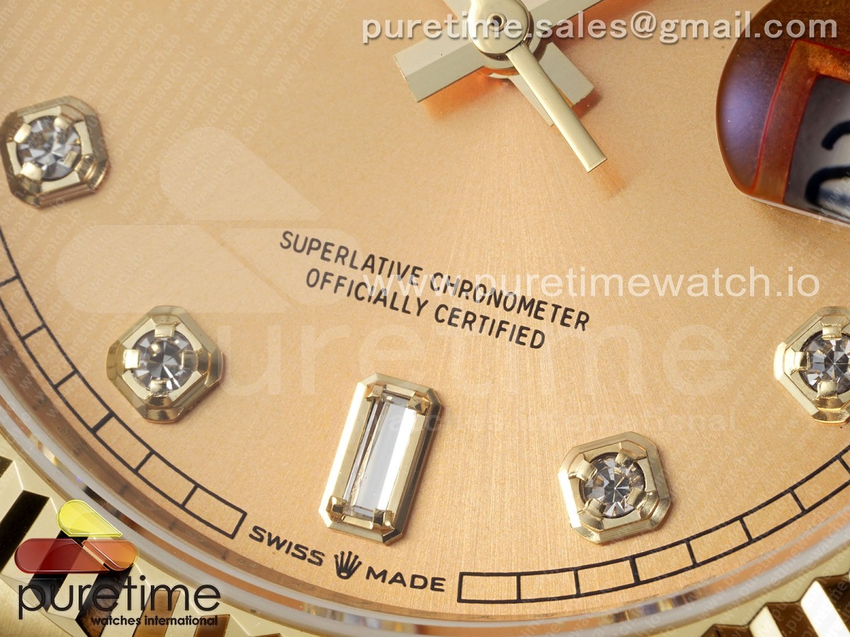 Day Date 36 YG TWSF YG Diamonds Dial on YG Bracelet A2836
