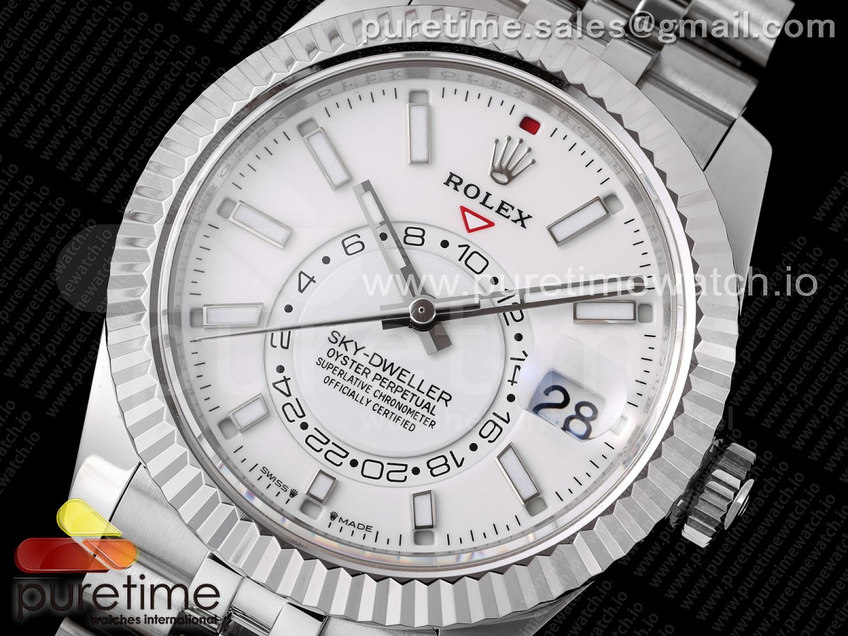 Sky-Dweller 326934 904L SS ZF White Dial on SS Jubilee Bracelet A2824