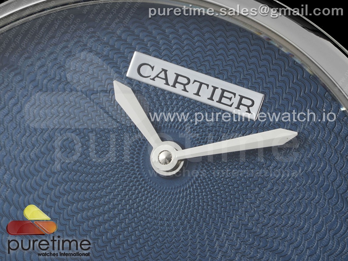 Rotonde Tourbillon SS RMSF Blue Textured Dial on Black Leather Strap