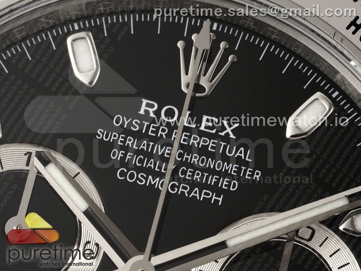 Daytona 116520 KING Black Dial on SS Bracelet SH4130