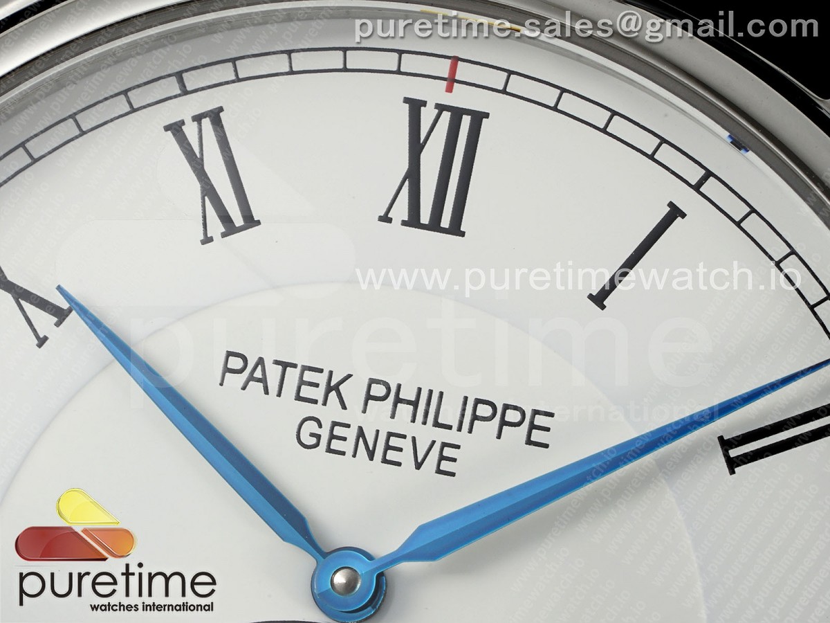 PP Tourbillon SS RMSF Edition White Dial Roman Markers on Black Leather Strap
