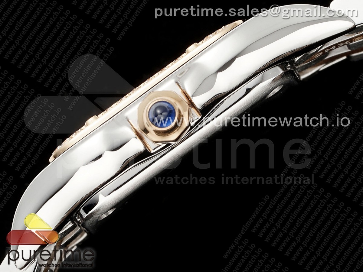 Panthère Ladies 22mm SS/RG AF White Dial Diamonds Bezel on SS/RG Bracelet Ronda Quartz