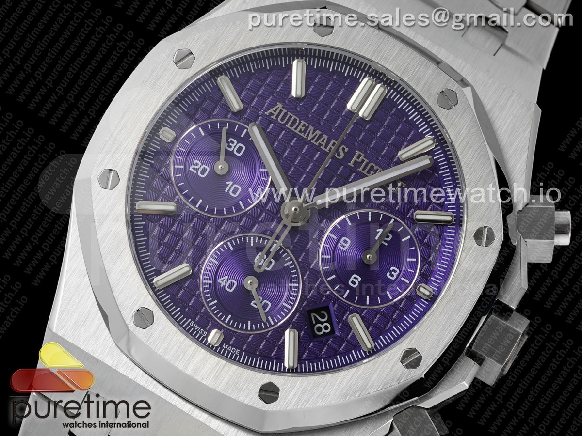 Royal Oak Chrono 26240 SS IPF Purple Dial on SS Bracelet A7750