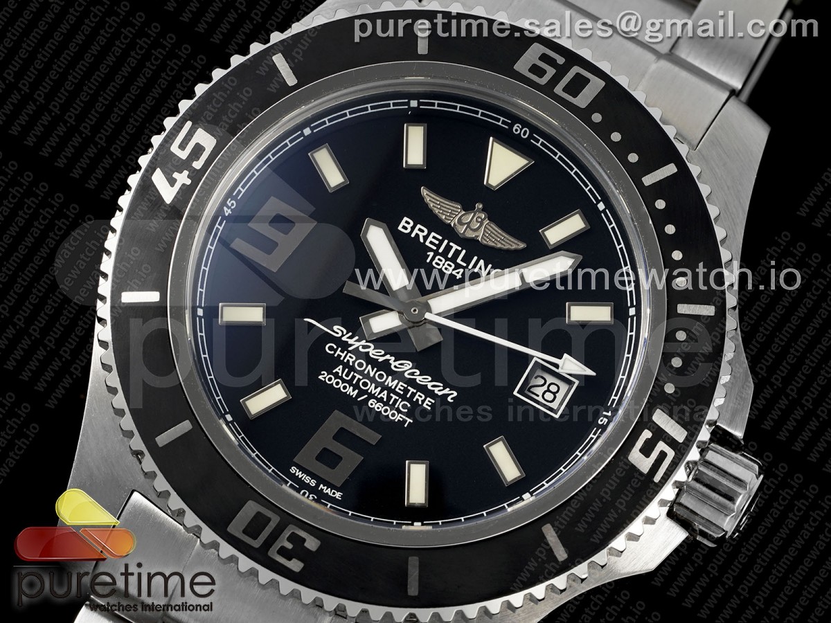 Superocean Automatic 44 EF Black/White Dial on SS Bracelet A2824
