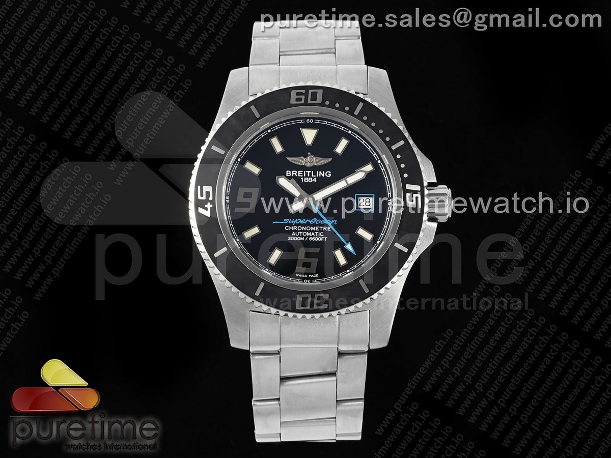 Superocean Automatic 44 EF Black/Blue Dial on SS Bracelet A2824